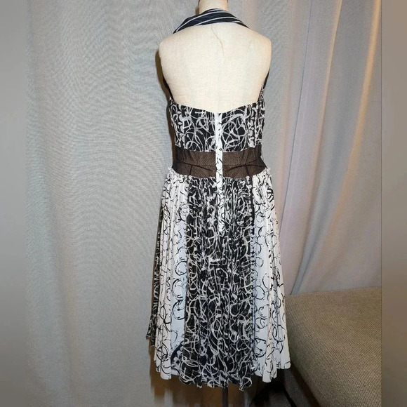 Byron Lars Lace Strapless Dress Black Midi Size 6 White - Picture 3 of 14